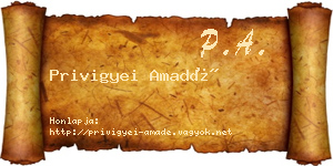 Privigyei Amadé névjegykártya