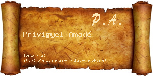 Privigyei Amadé névjegykártya
